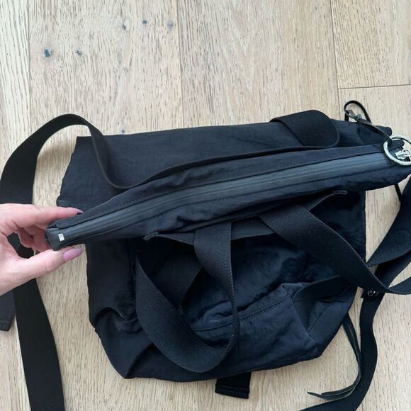 Rebecca Minkoff Julian Black Nylon Adjustable Lightweight Square Backpack - Picture 8 of 10